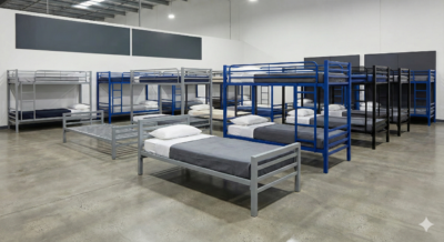 Metal beds and bunk beds