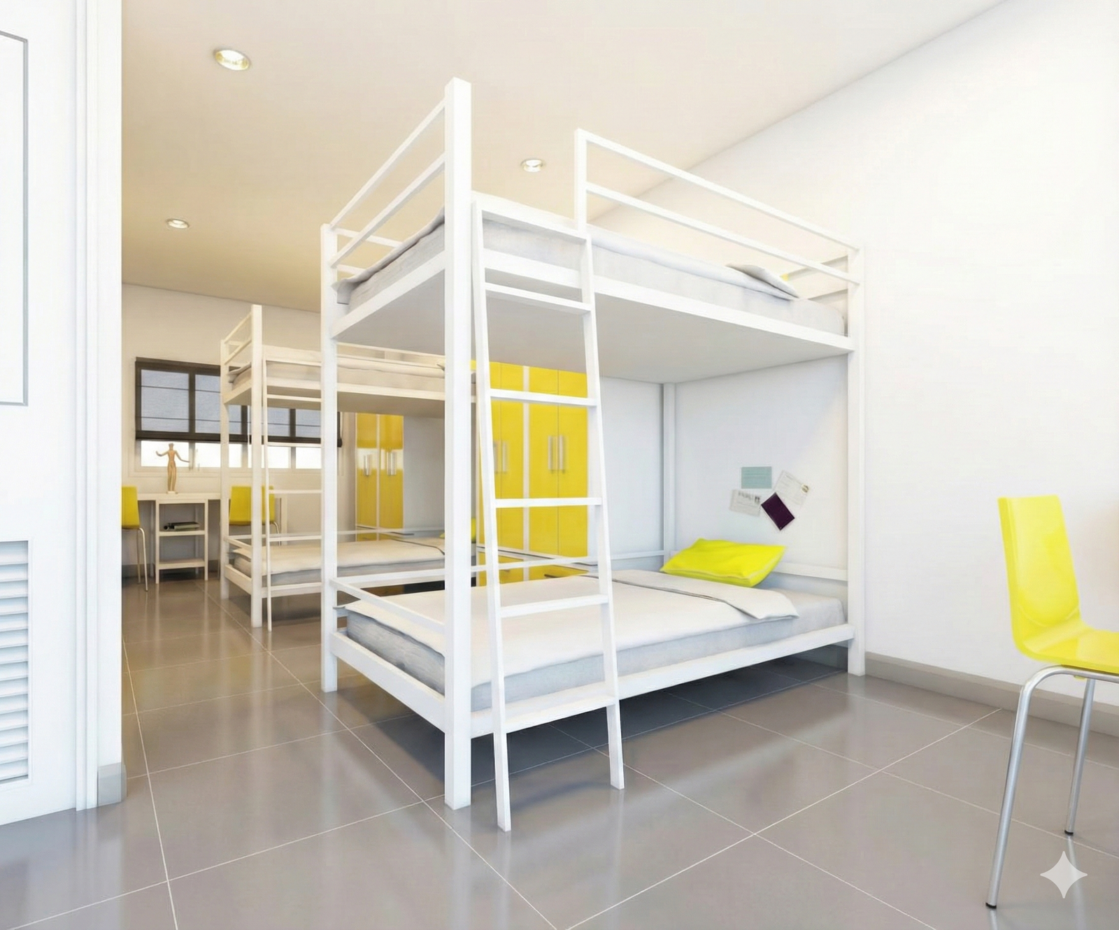 Heavy-duty hostel bunk beds for educational institutions