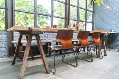 Cafeteria tables and seating furniture